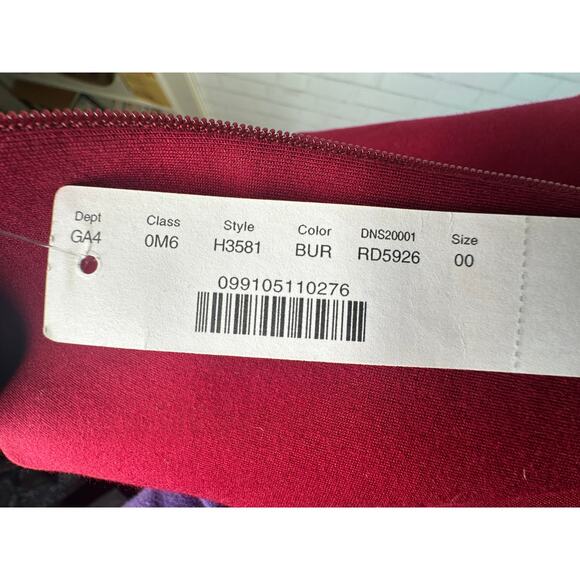 NWT! J. Crew Womans 00 Color Block Bodycon Pencil Dress Long Sleeve Maroon Blue - Picture 6 of 6